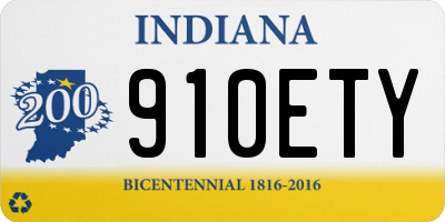 IN license plate 910ETY