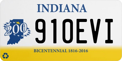 IN license plate 910EVI