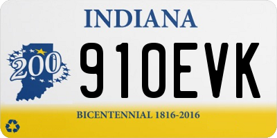 IN license plate 910EVK