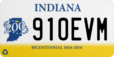 IN license plate 910EVM
