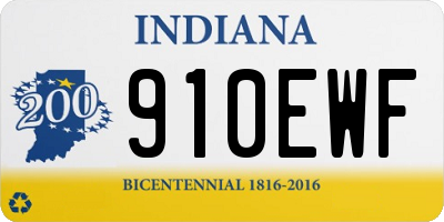 IN license plate 910EWF