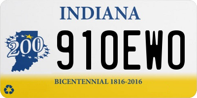 IN license plate 910EWO