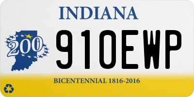 IN license plate 910EWP