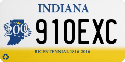 IN license plate 910EXC
