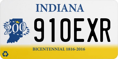 IN license plate 910EXR