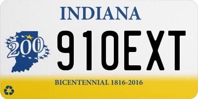 IN license plate 910EXT
