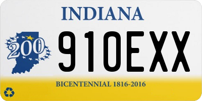 IN license plate 910EXX