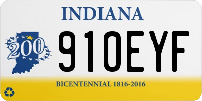 IN license plate 910EYF