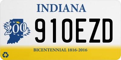 IN license plate 910EZD