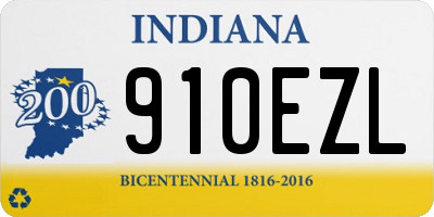 IN license plate 910EZL