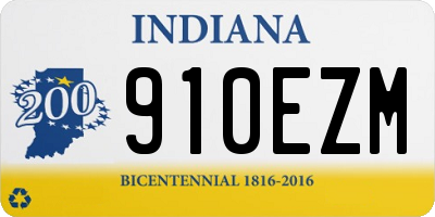 IN license plate 910EZM