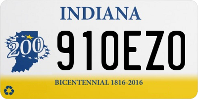 IN license plate 910EZO