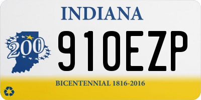 IN license plate 910EZP