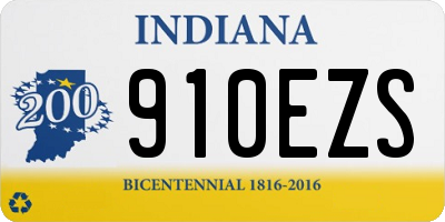 IN license plate 910EZS