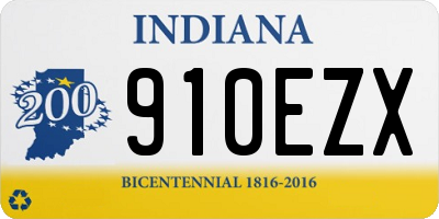 IN license plate 910EZX