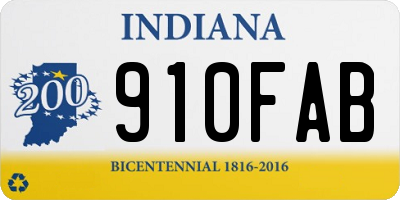 IN license plate 910FAB