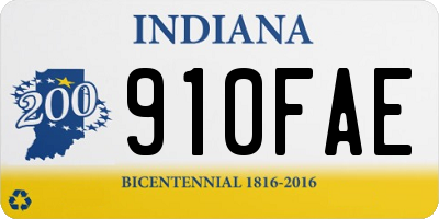 IN license plate 910FAE