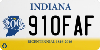 IN license plate 910FAF