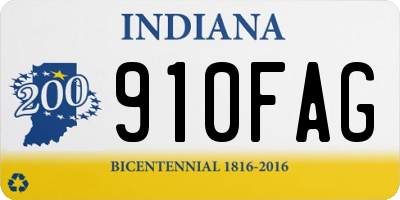 IN license plate 910FAG