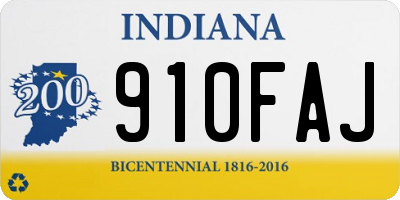 IN license plate 910FAJ