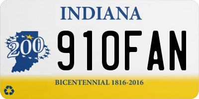 IN license plate 910FAN