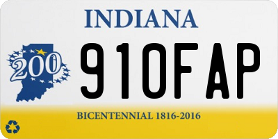 IN license plate 910FAP