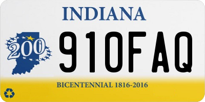 IN license plate 910FAQ