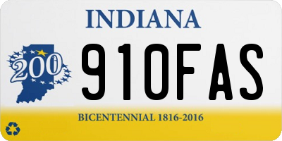 IN license plate 910FAS