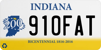 IN license plate 910FAT