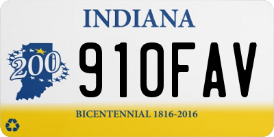 IN license plate 910FAV