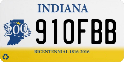 IN license plate 910FBB