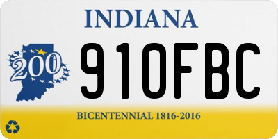 IN license plate 910FBC