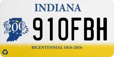 IN license plate 910FBH