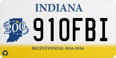 IN license plate 910FBI