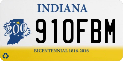 IN license plate 910FBM