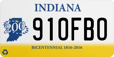 IN license plate 910FBO