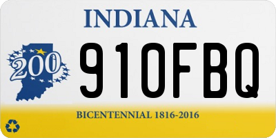 IN license plate 910FBQ