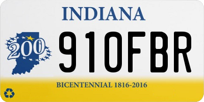 IN license plate 910FBR
