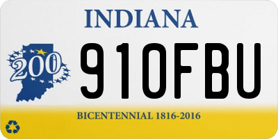 IN license plate 910FBU
