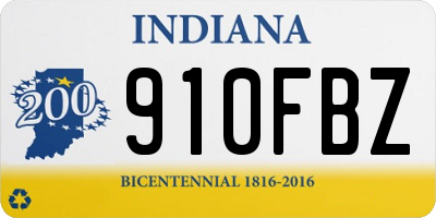 IN license plate 910FBZ