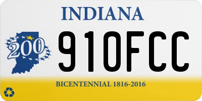 IN license plate 910FCC