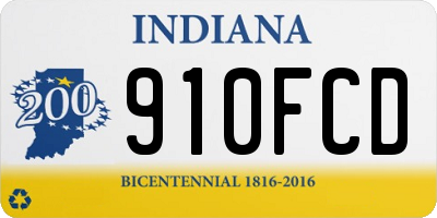 IN license plate 910FCD