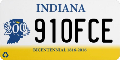 IN license plate 910FCE