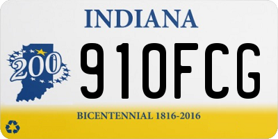 IN license plate 910FCG