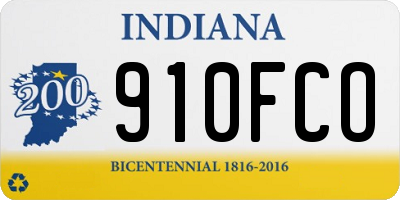 IN license plate 910FCO