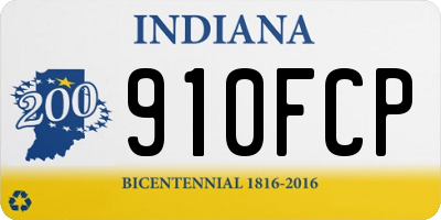 IN license plate 910FCP