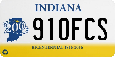 IN license plate 910FCS