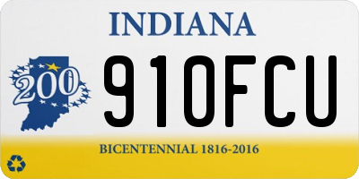 IN license plate 910FCU