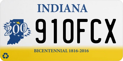 IN license plate 910FCX