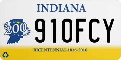 IN license plate 910FCY